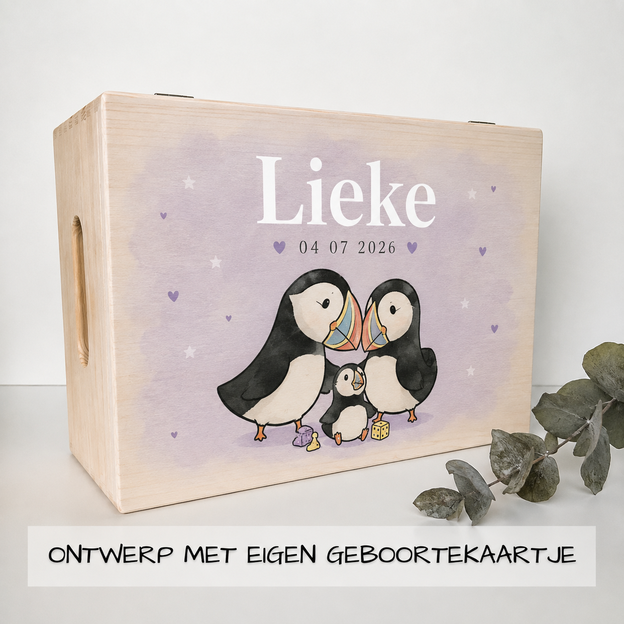 Memorybox eigen geboortekaartje – kleuropdruk