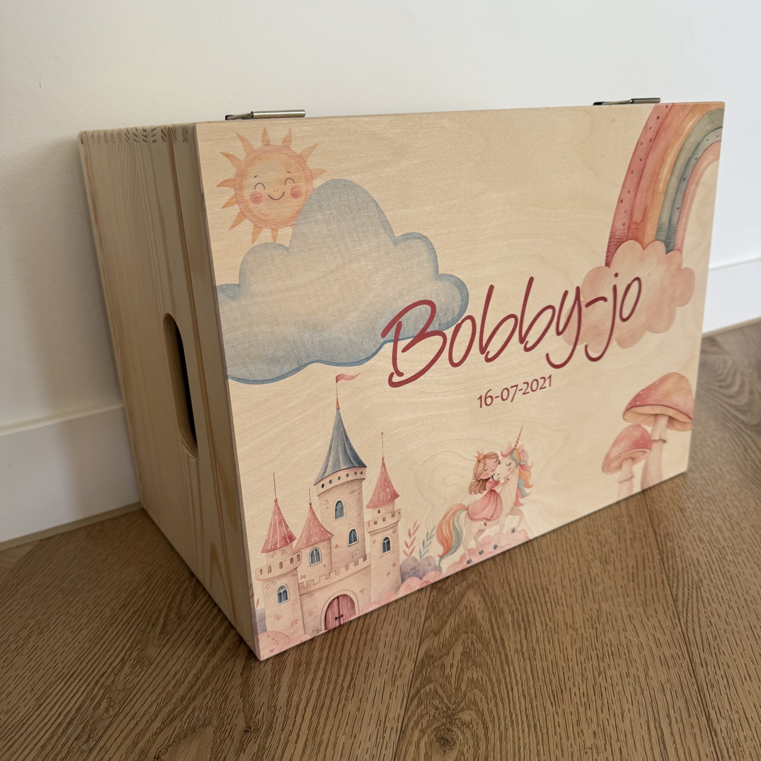 Houten memorybox – Unicorn - Afbeelding 4
