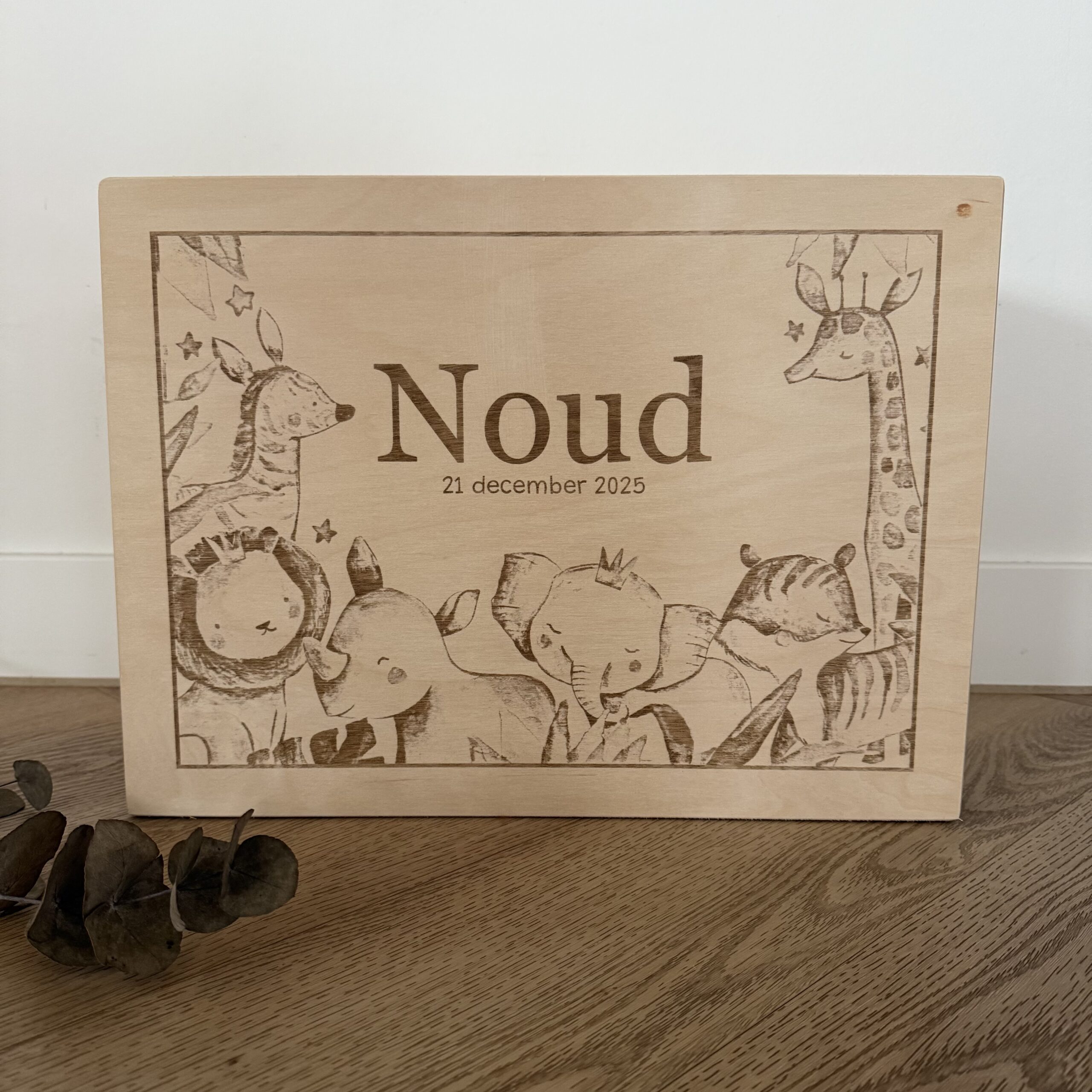 Houten memorybox – Jungle groot - Afbeelding 2