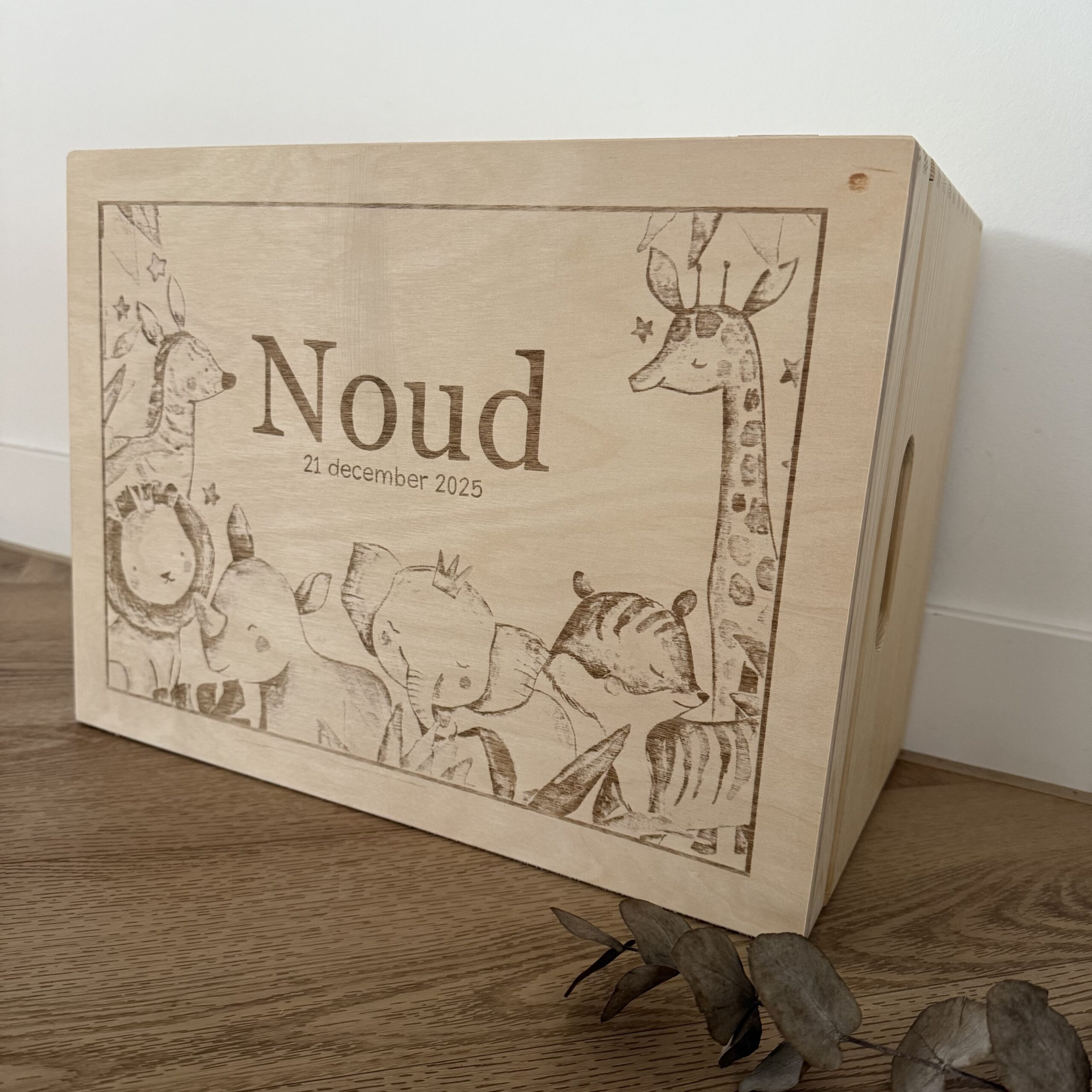 Houten memorybox – Jungle groot - Afbeelding 3
