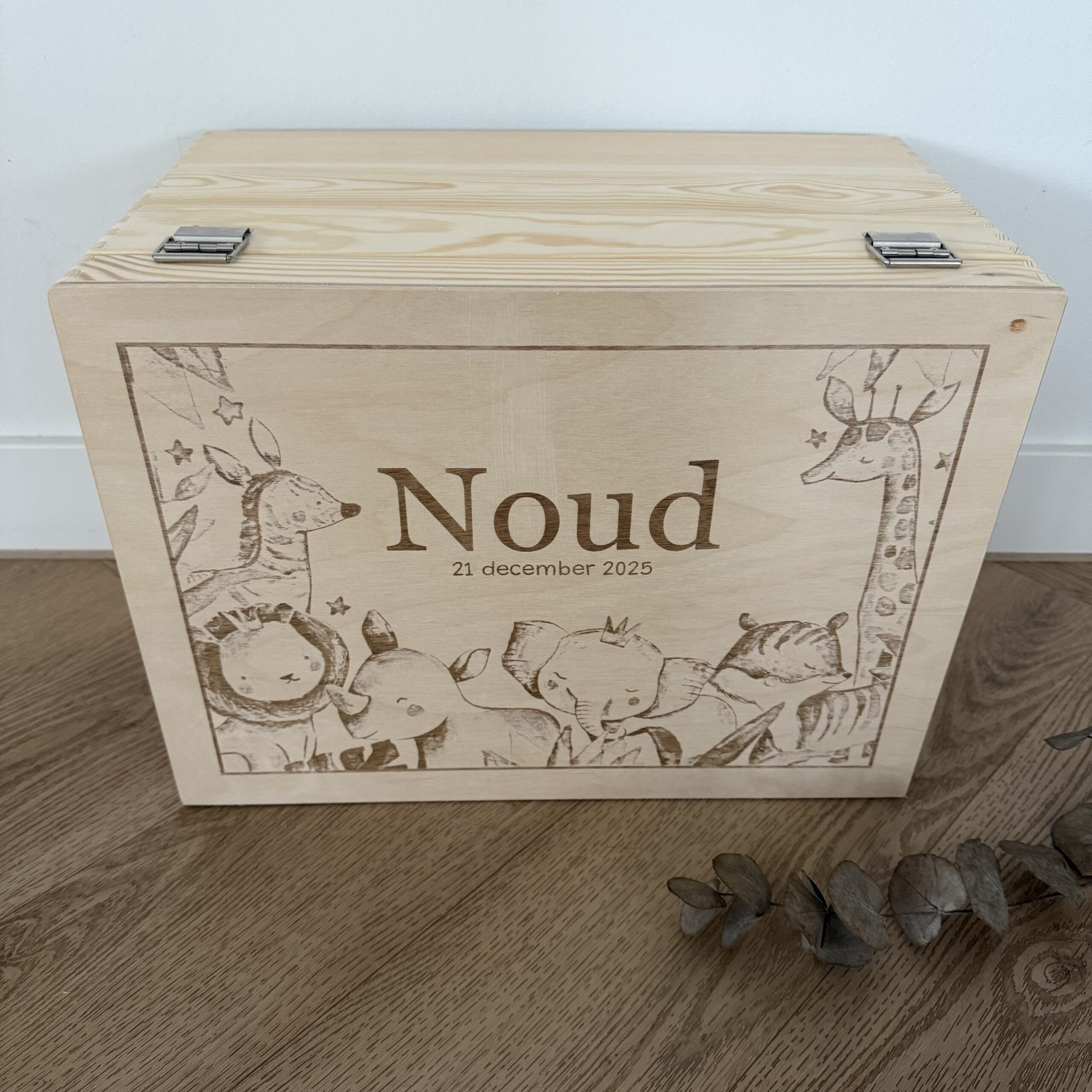Houten memorybox – Jungle groot - Afbeelding 5