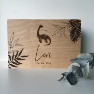 Houten memorybox – Dino